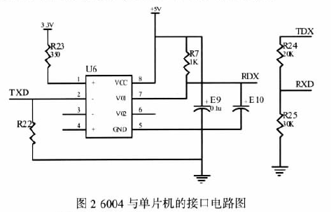 二氧化碳檢測(cè)儀6004 與單片機(jī)的接口電路圖
